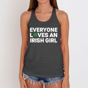 Everyone Loves An Irish Girl Green St Patricks Day Women's Knotted Racerback Tank