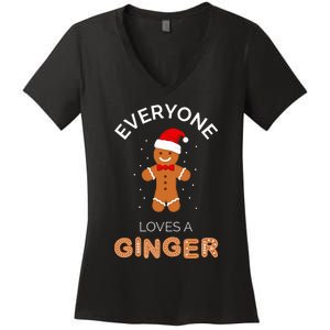 Everyone Loves A Ginger Fun Outfit For Christmas Costume Women's V-Neck T-Shirt