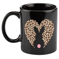 Easter Leopard Bunny Rabbit Heart Palm Sunday Great Gift 11oz C Handle Ceramic Mug