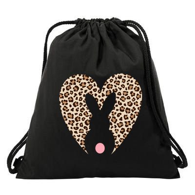 Easter Leopard Bunny Rabbit Heart Palm Sunday Great Gift Drawstring Bag