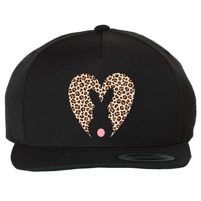 Easter Leopard Bunny Rabbit Heart Palm Sunday Great Gift Wool Snapback Cap
