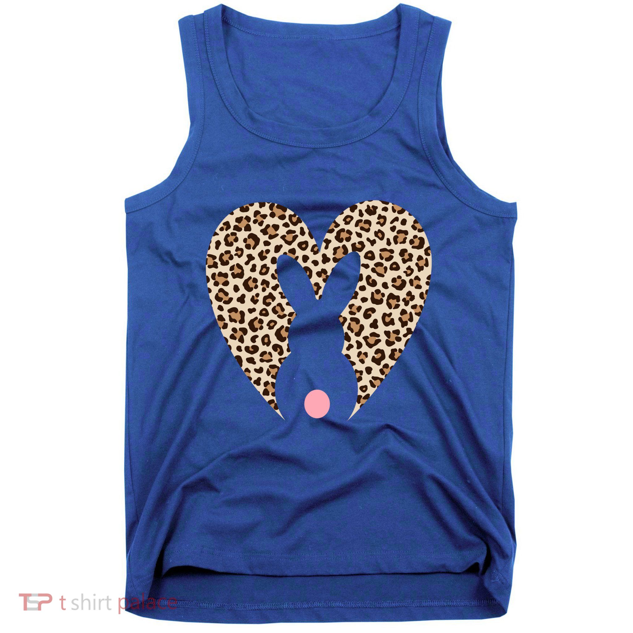 Easter Leopard Bunny Rabbit Heart Palm Sunday Great Gift Tank Top