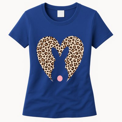 Easter Leopard Bunny Rabbit Heart Palm Sunday Great Gift Womens T-Shirt