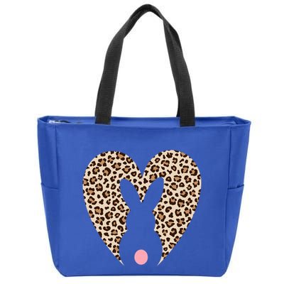 Easter Leopard Bunny Rabbit Heart Palm Sunday Great Gift Zip Tote Bag