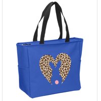 Easter Leopard Bunny Rabbit Heart Palm Sunday Great Gift Zip Tote Bag