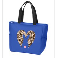 Easter Leopard Bunny Rabbit Heart Palm Sunday Great Gift Zip Tote Bag