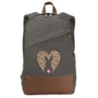 Easter Leopard Bunny Rabbit Heart Palm Sunday Great Gift Cotton Canvas Backpack