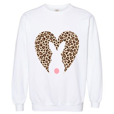 Easter Leopard Bunny Rabbit Heart Palm Sunday Great Gift Garment-Dyed Sweatshirt