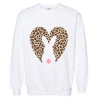 Easter Leopard Bunny Rabbit Heart Palm Sunday Great Gift Garment-Dyed Sweatshirt