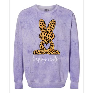 Easter Leopard Bunny Rabbit Palm Sunday Gift Colorblast Crewneck Sweatshirt