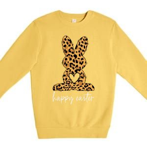 Easter Leopard Bunny Rabbit Palm Sunday Gift Premium Crewneck Sweatshirt