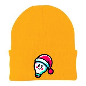 Emoticon Light Bulb Design Christmas Festive Holiday  Knit Cap Winter Beanie