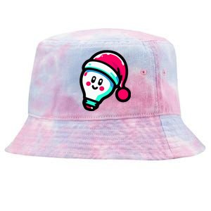 Emoticon Light Bulb Design Christmas Festive Holiday  Tie-Dyed Bucket Hat