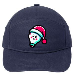 Emoticon Light Bulb Design Christmas Festive Holiday  7-Panel Snapback Hat