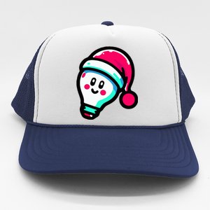 Emoticon Light Bulb Design Christmas Festive Holiday  Trucker Hat