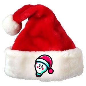 Emoticon Light Bulb Design Christmas Festive Holiday  Premium Christmas Santa Hat