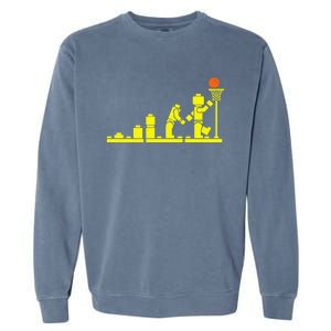 EVOLUTION LEGO BASKETBALL SPORTS Funny Garment-Dyed Sweatshirt