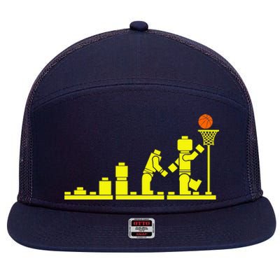 EVOLUTION LEGO BASKETBALL SPORTS Funny 7 Panel Mesh Trucker Snapback Hat