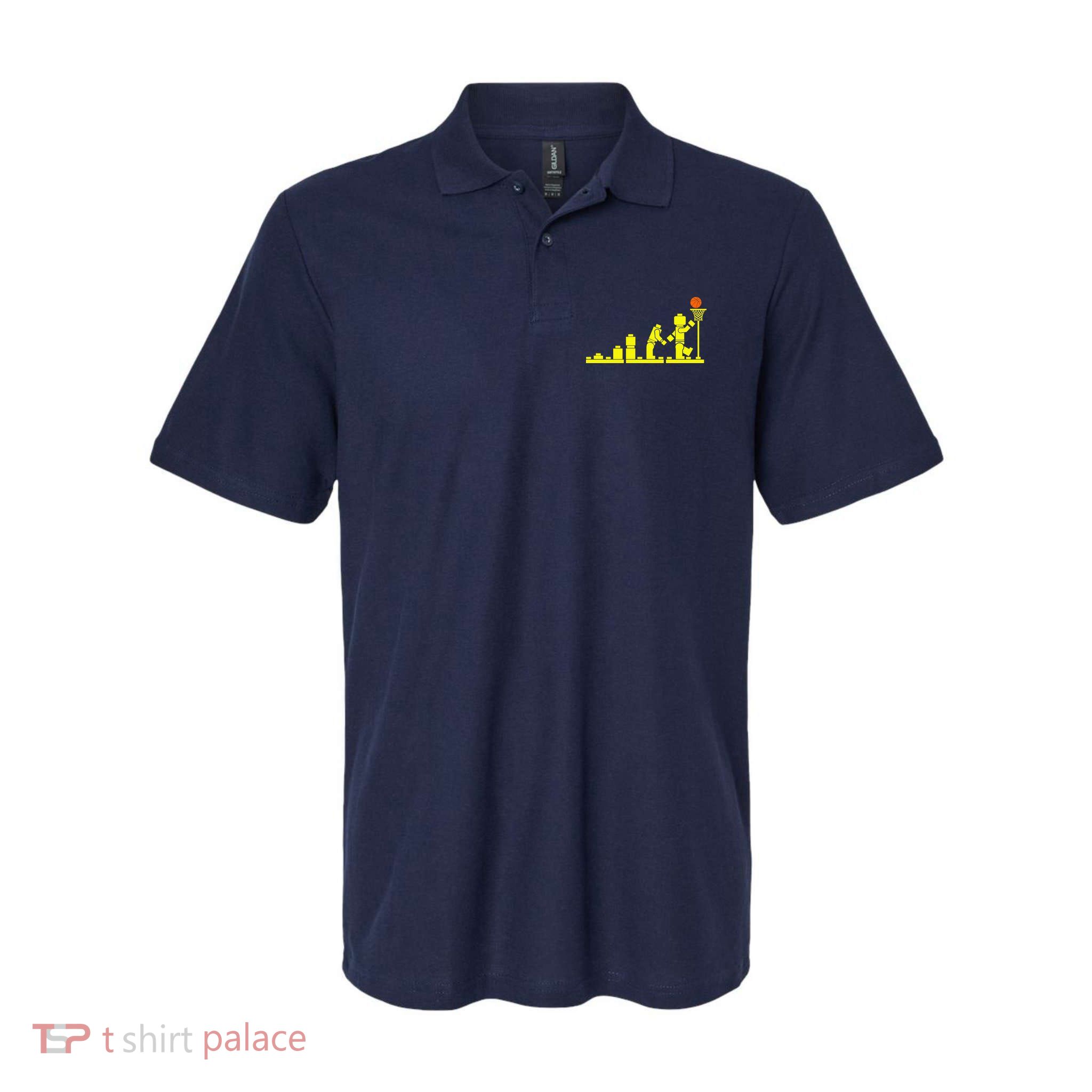 EVOLUTION LEGO BASKETBALL SPORTS Funny Polo