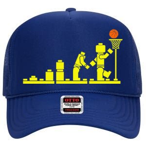 EVOLUTION LEGO BASKETBALL SPORTS Funny High Crown Mesh Back Trucker Hat