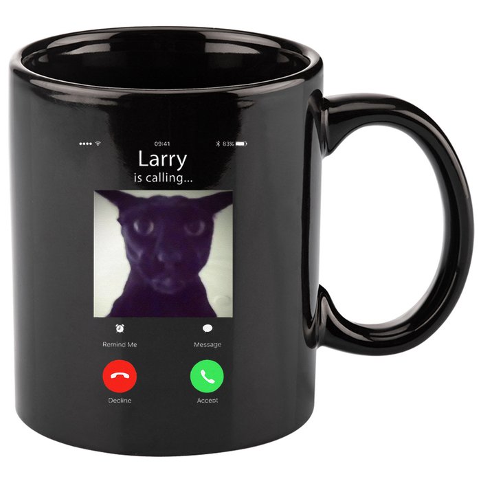 Evil Larry Cat Funny Cat Meme Lover .Png 11oz C Handle Ceramic Mug