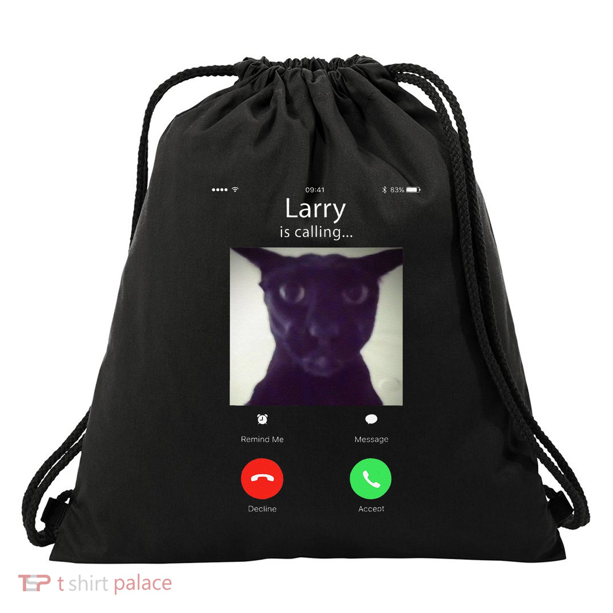 Evil Larry Cat Funny Cat Meme Lover .Png Drawstring Bag