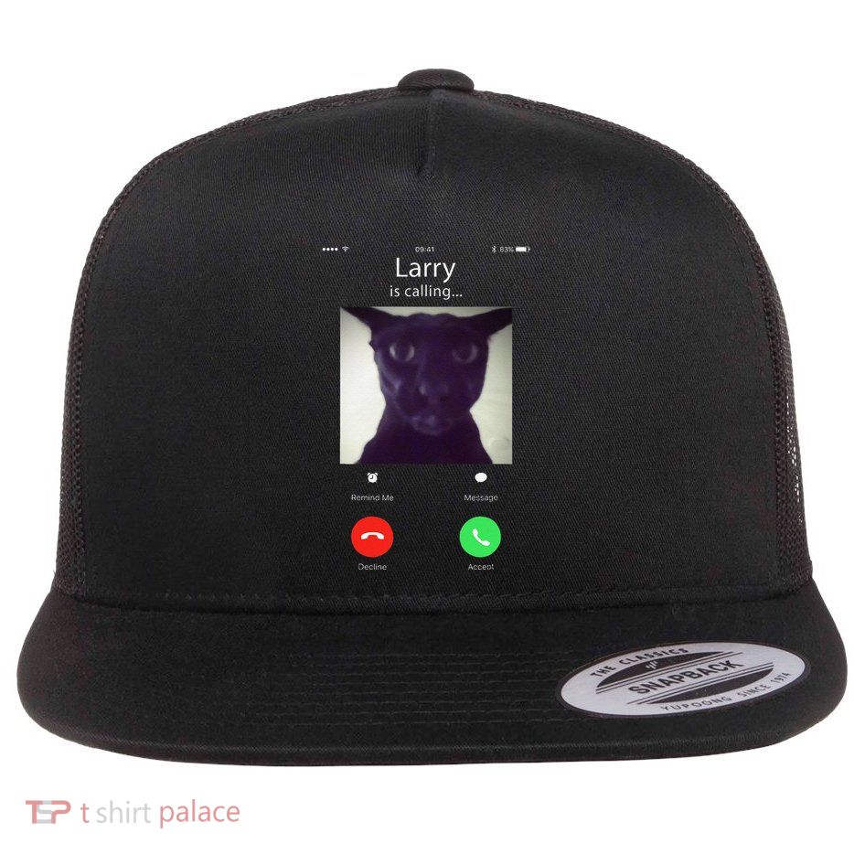 Evil Larry Cat Funny Cat Meme Lover .Png Flatbill Hat