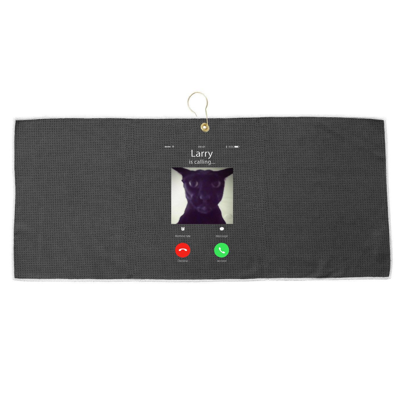 Evil Larry Cat Funny Cat Meme Lover .Png Large Microfiber Waffle Golf Towel