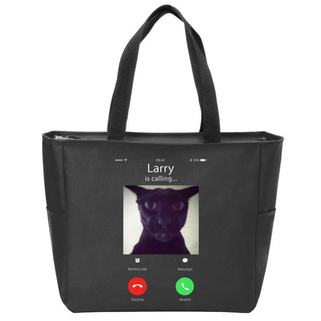 Evil Larry Cat Funny Cat Meme Lover .Png Zip Tote Bag