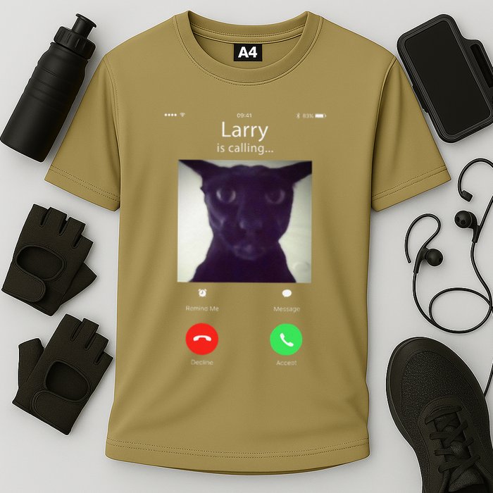 Evil Larry Cat Funny Cat Meme Lover .Png Cooling Performance Crew T-Shirt