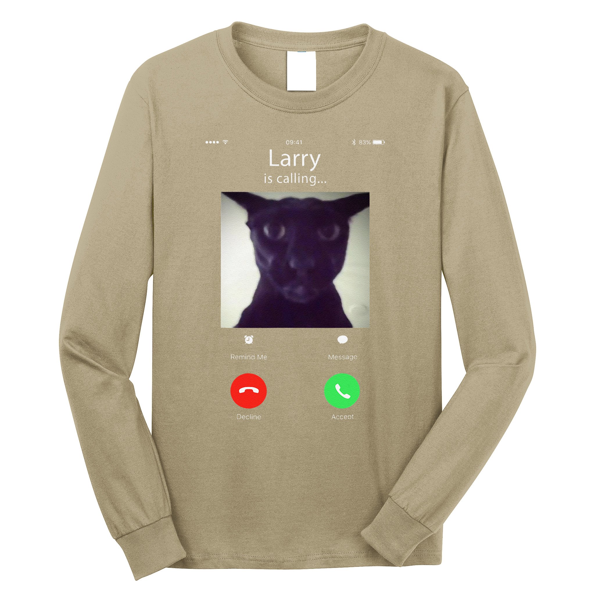 Evil Larry Cat Funny Cat Meme Lover .Png Long Sleeve Shirt
