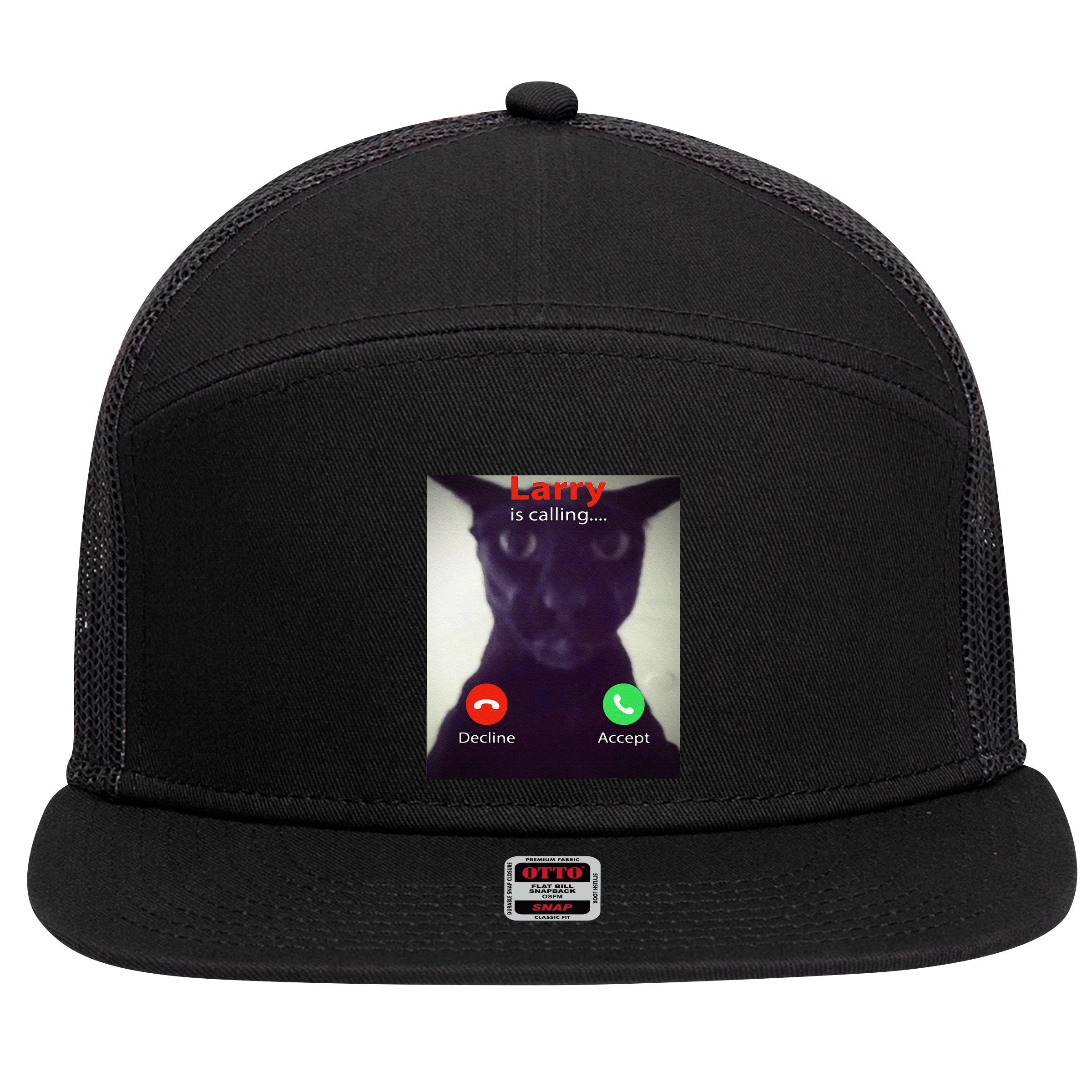 Evil Larry Cat Funny Cat Meme Lover .Png 7 Panel Mesh Trucker Snapback Hat