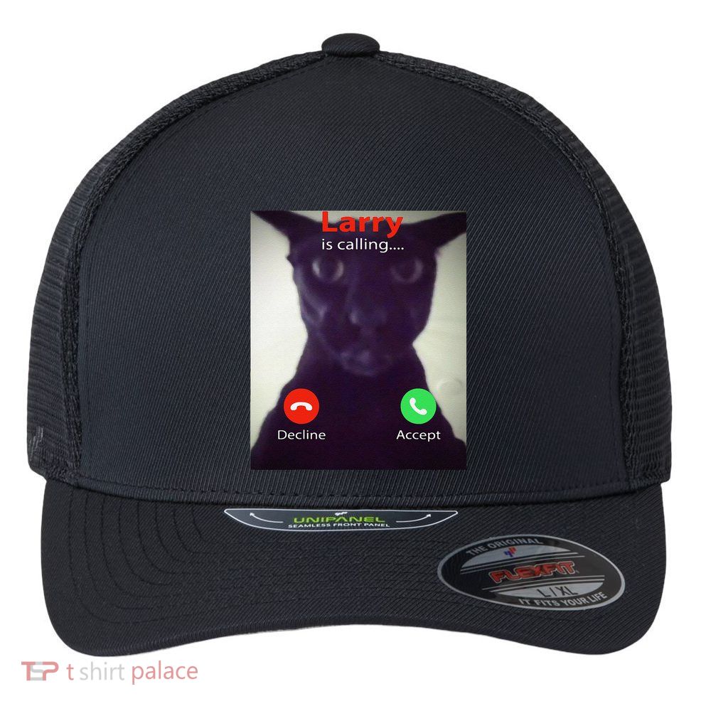 Evil Larry Cat Funny Cat Meme Lover .Png Flexfit Unipanel Trucker Cap