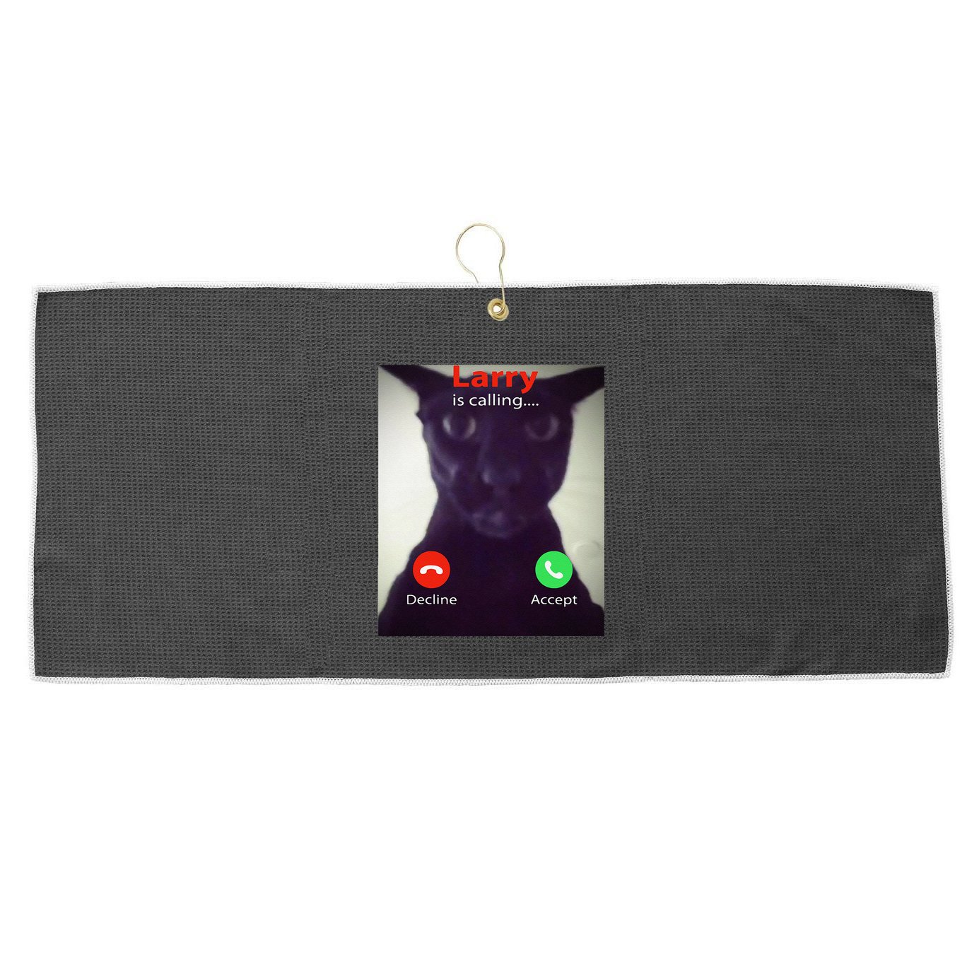 Evil Larry Cat Funny Cat Meme Lover .Png Large Microfiber Waffle Golf Towel