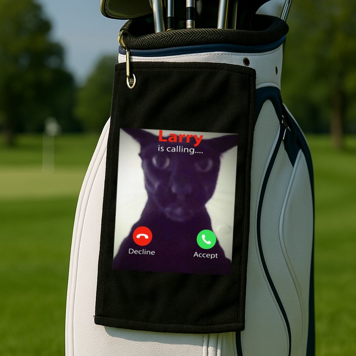 Evil Larry Cat Funny Cat Meme Lover .Png Golf Towel