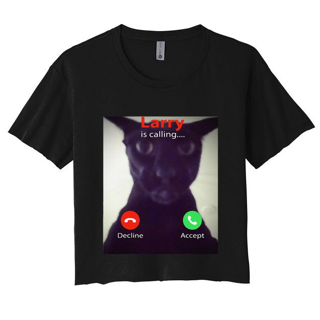 Evil Larry Cat Funny Cat Meme Lover .Png Crop Top