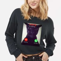 Evil Larry Cat Funny Cat Meme Lover .Png Cropped Pullover Crew