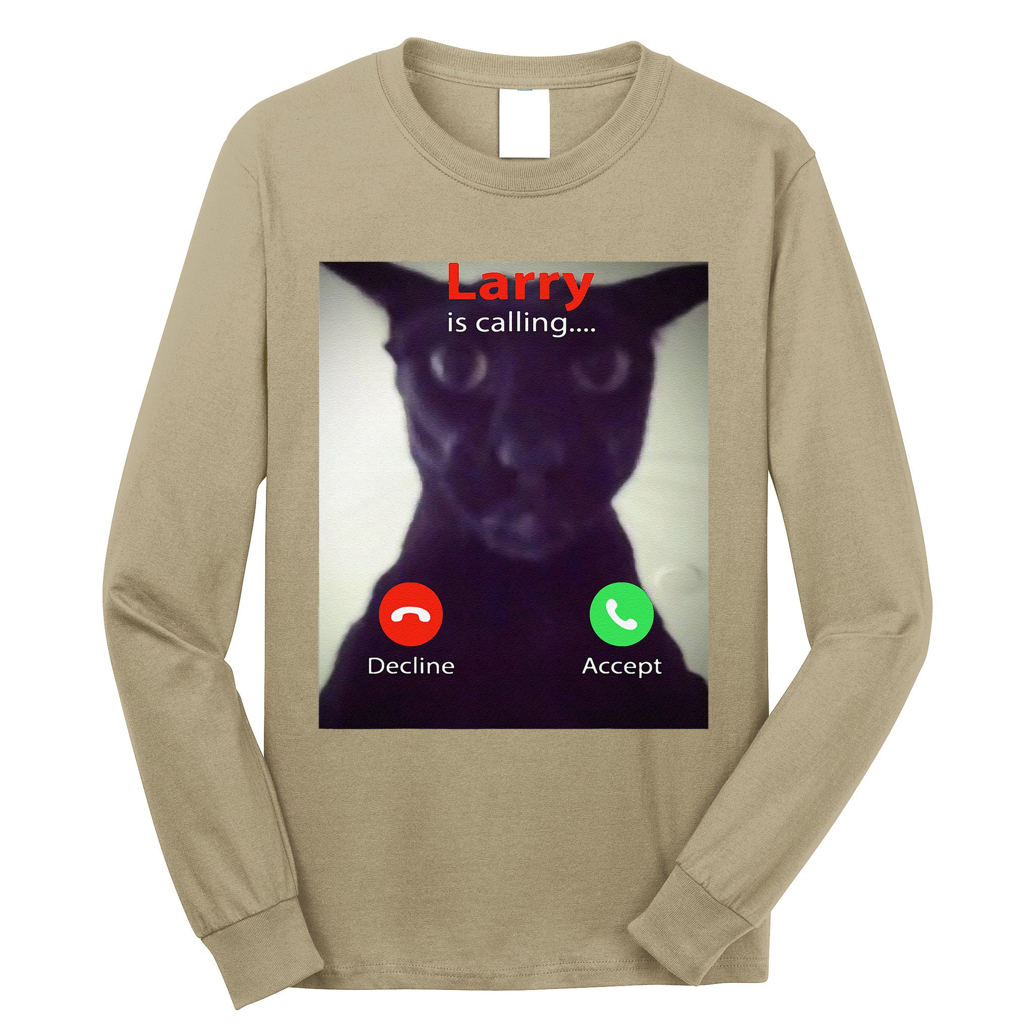 Evil Larry Cat Funny Cat Meme Lover .Png Long Sleeve Shirt