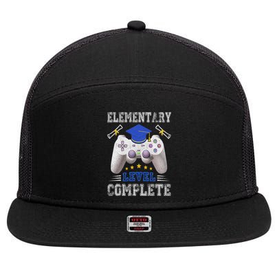 Elementary Level Complete Class Of 2024 Graduation 7 Panel Mesh Trucker Snapback Hat