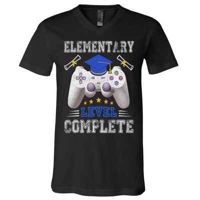 Elementary Level Complete Class Of 2024 Graduation V-Neck T-Shirt
