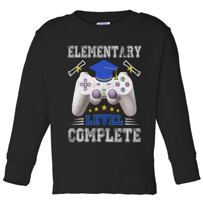 Elementary Level Complete Class Of 2024 Graduation Toddler Long Sleeve Shirt