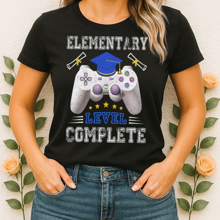 Elementary Level Complete Class Of 2024 Graduation Womens T-Shirt