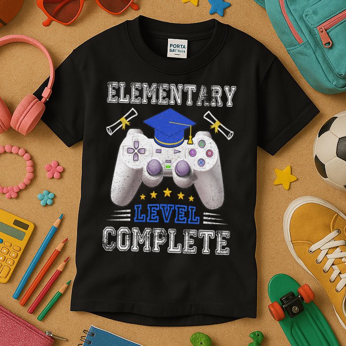 Elementary Level Complete Class Of 2024 Graduation Kids T-Shirt