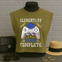 Elementary Level Complete Class Of 2024 Graduation Garment-Dyed Women's Muscle Tee