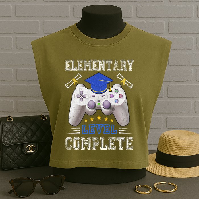 Elementary Level Complete Class Of 2024 Graduation Garment-Dyed Women's Muscle Tee