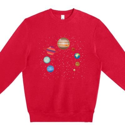 Earth Lover Celestial Body Fan Funny Galaxy Exploration Club Gift Premium Crewneck Sweatshirt