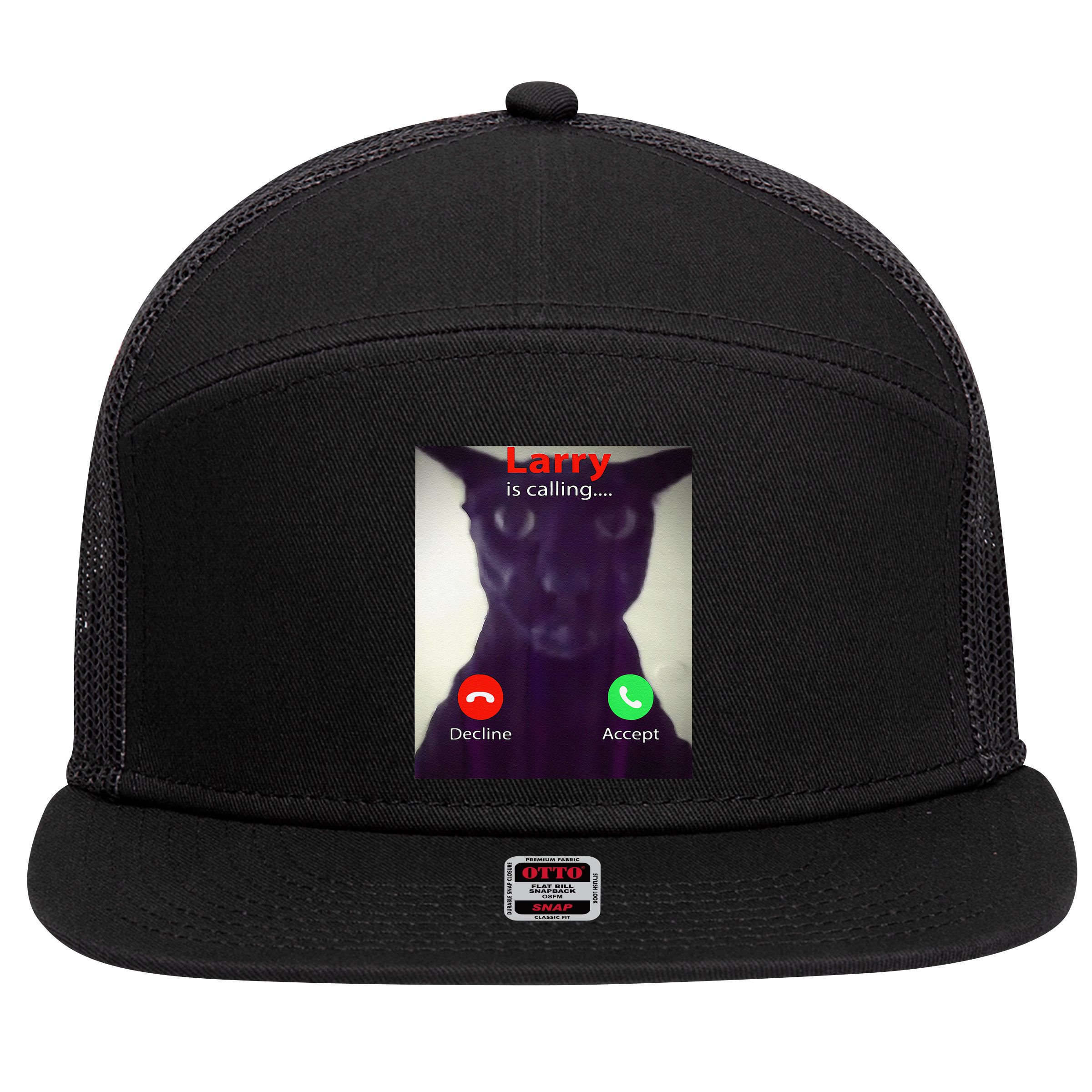 Evil Larry Cat Meme Cat Lover Cat Mom Cat Dad S 7 Panel Mesh Trucker Snapback Hat