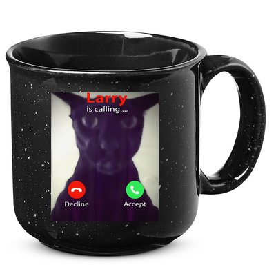 Evil Larry Cat Meme Cat Lover Cat Mom Cat Dad S 15oz Campfire Ceramic Mug