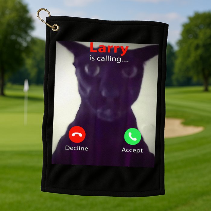 Evil Larry Cat Meme Cat Lover Cat Mom Cat Dad S Golf Towel
