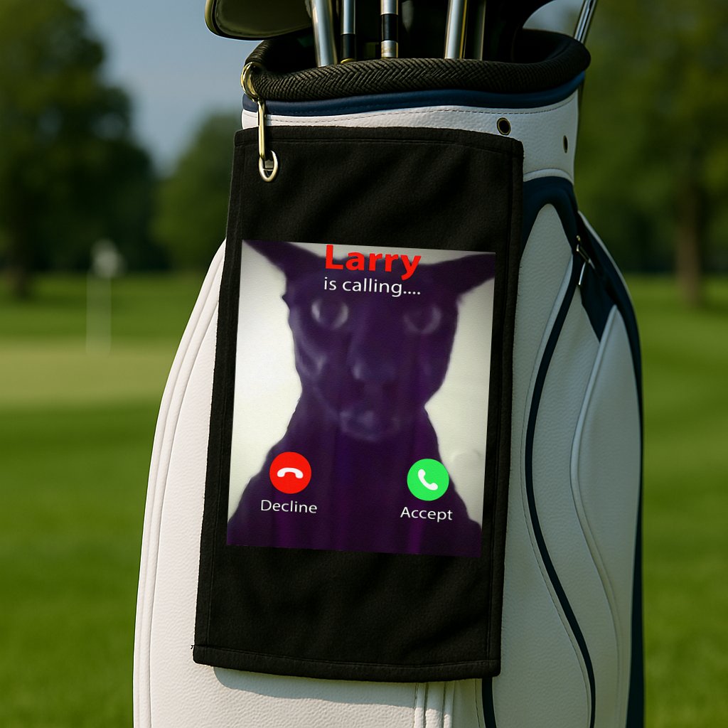 Evil Larry Cat Meme Cat Lover Cat Mom Cat Dad S Golf Towel